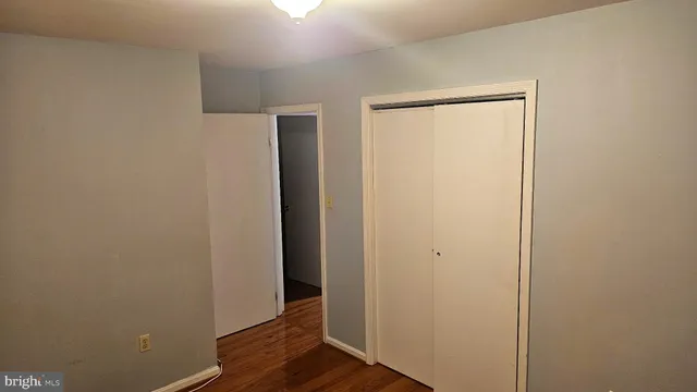 a view of small space with wooden floor