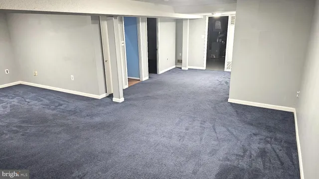 an empty room with closet