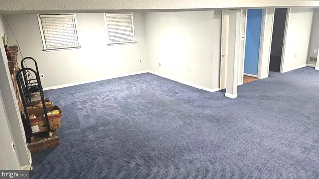 a view of a storage & utility room with windows