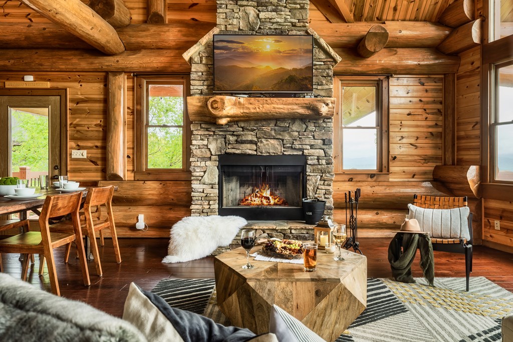 502 Overlook Drive Blue Ridge, GA 30513 - Photo 12 of 53 a living room with furniture and a fireplace
