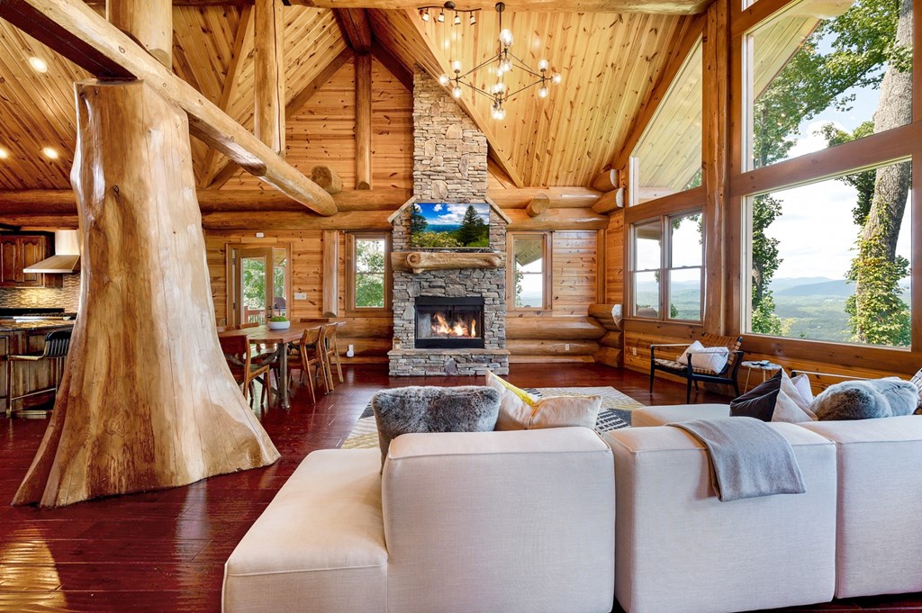 502 Overlook Drive Blue Ridge, GA 30513 - Photo 13 of 53 a living room with fireplace furniture and a fireplace