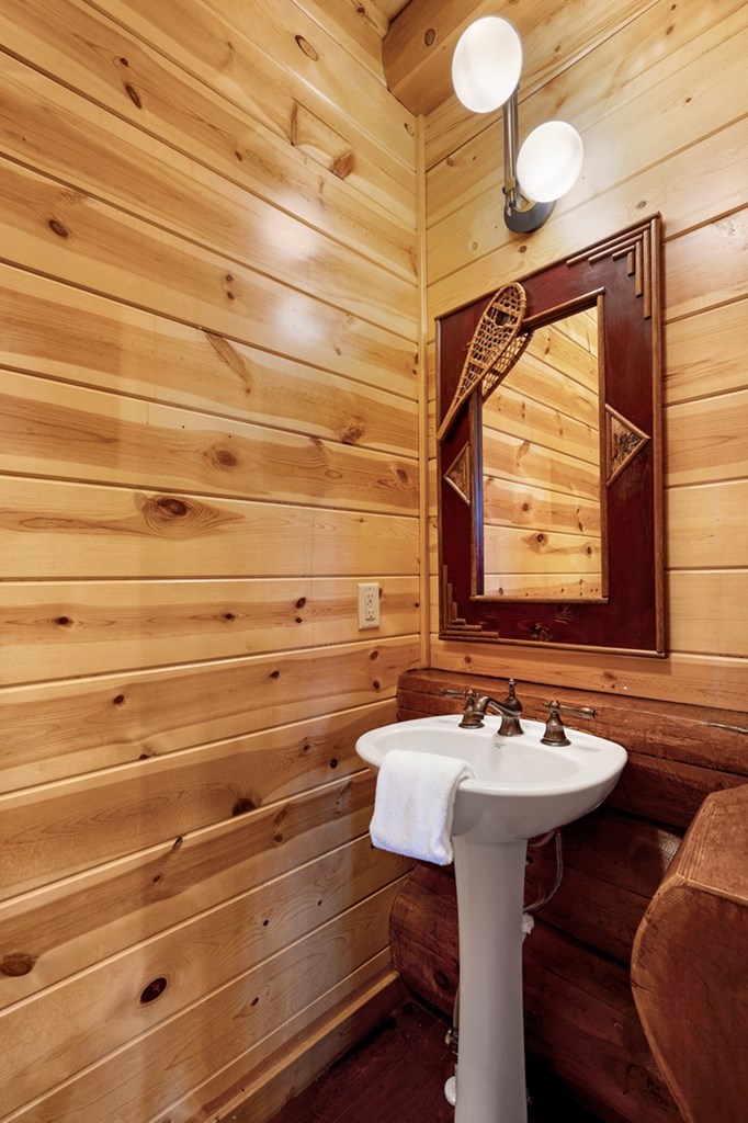502 Overlook Drive Blue Ridge, GA 30513 - Photo 16 of 53 a bathroom with a sink and a mirror