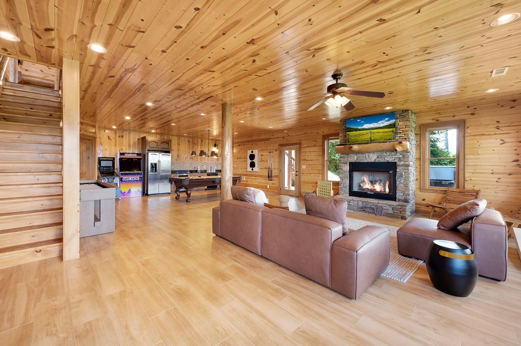 502 Overlook Drive Blue Ridge, GA 30513 - Photo 41 of 53 a living room with furniture and a fireplace
