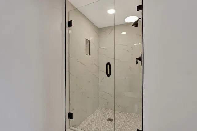 a bathroom with a shower