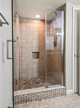 a bathroom with a shower
