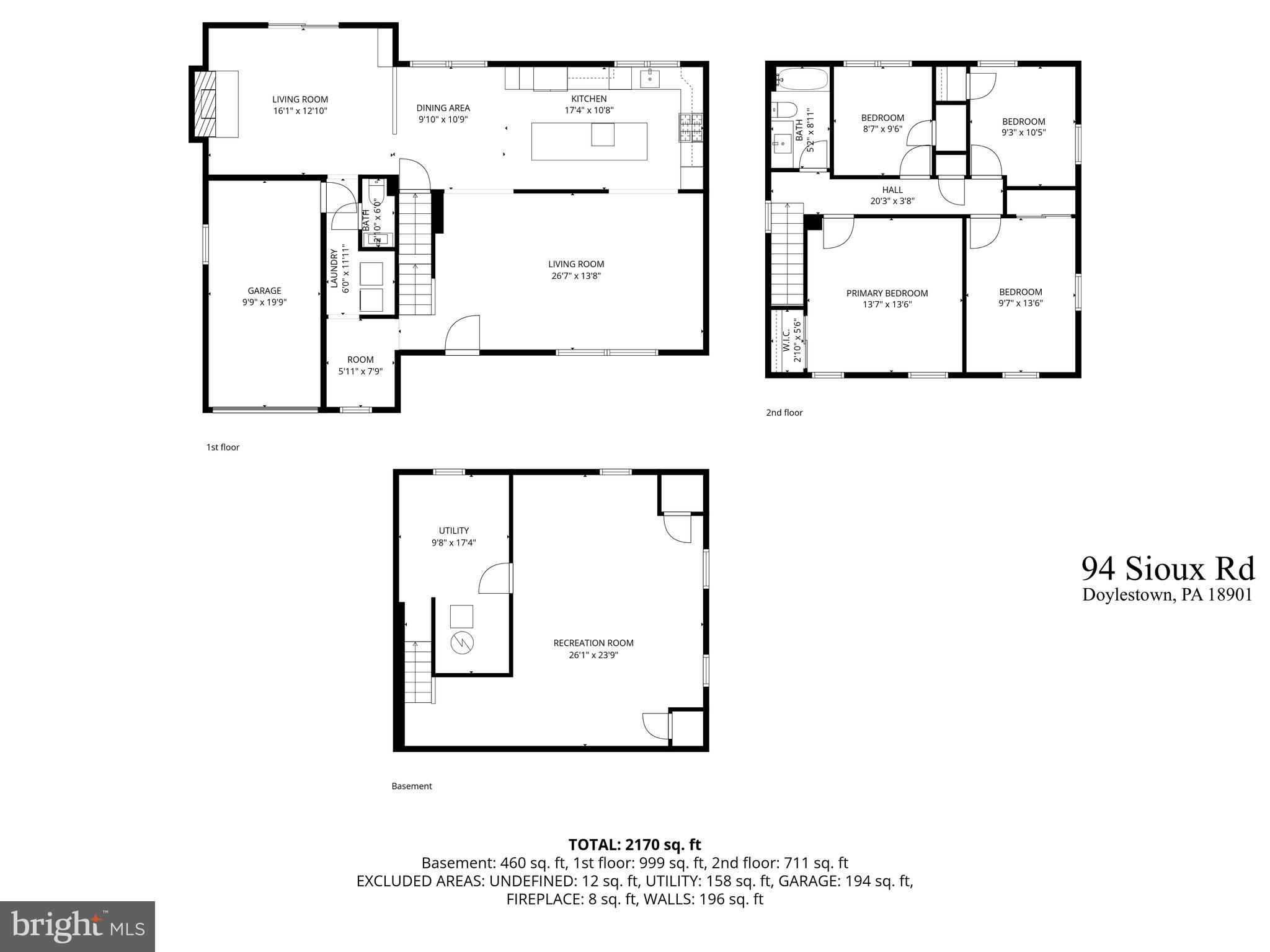 94 Sioux Road Doylestown, PA 18901 - Photo 33 of 33 a picture of a floor plan