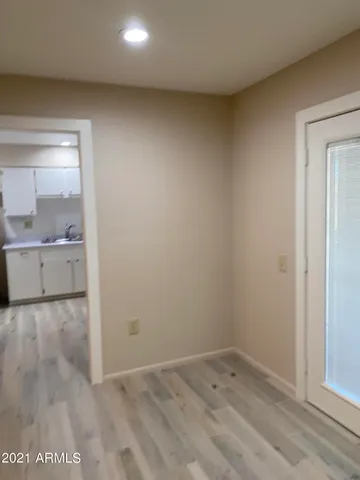 wooden floor and cabinet in a room