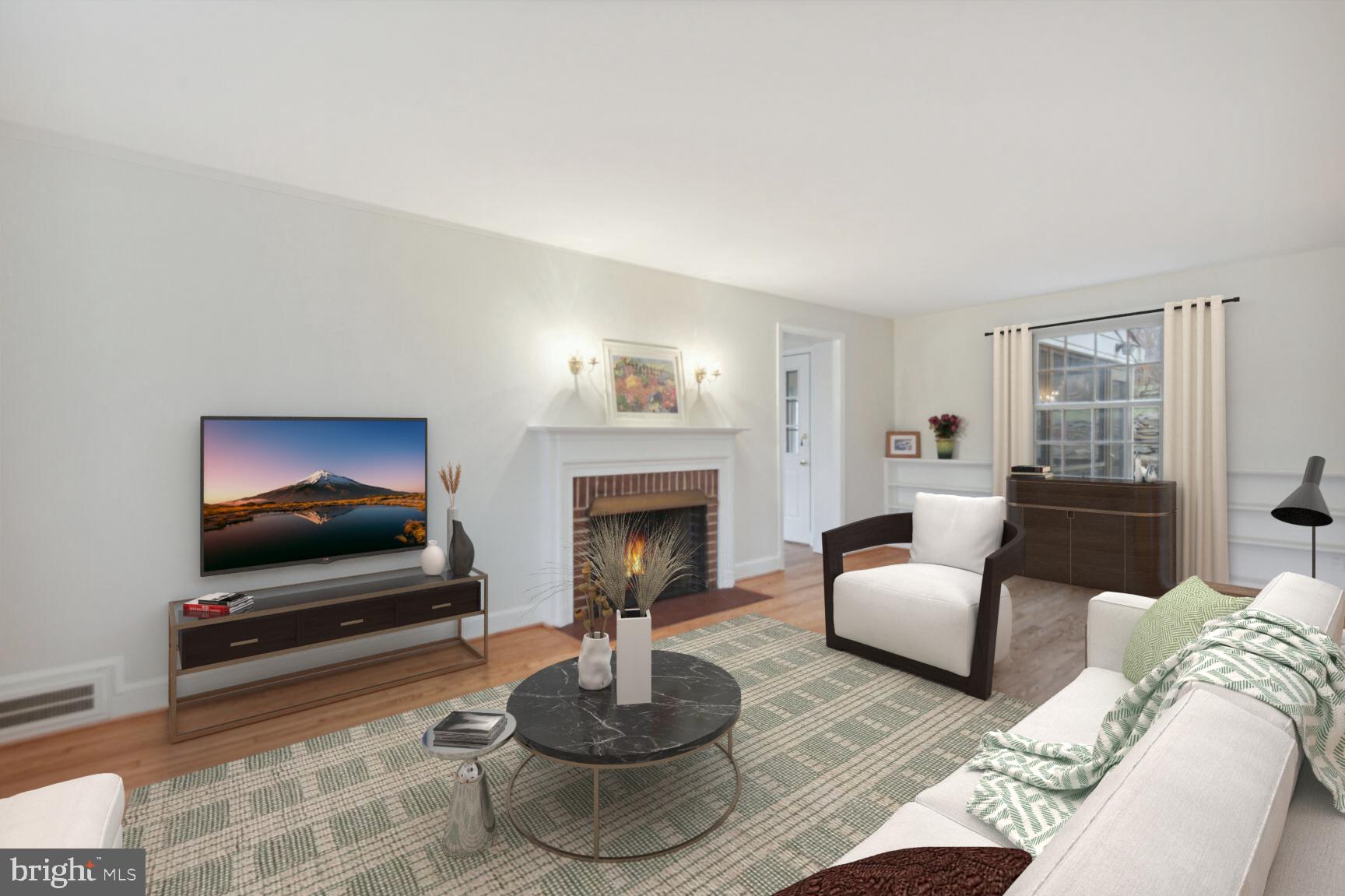 1003 Highland Drive Silver Spring, MD 20910 - Photo 5 of 27 Living Room with Fireplace (staged)