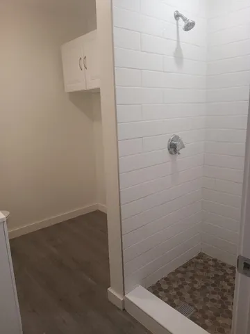 a bathroom with a shower