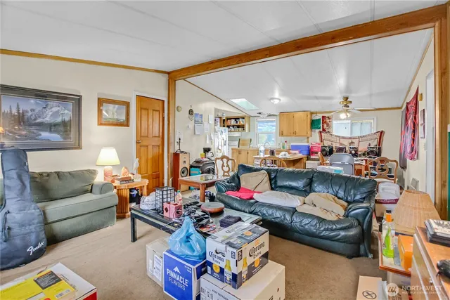 a living room with furniture and a couch
