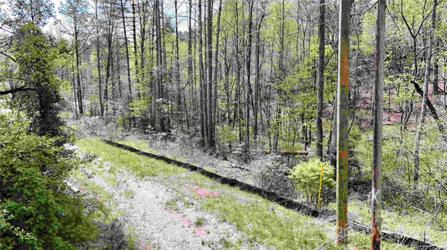 a view of a pathway of a building