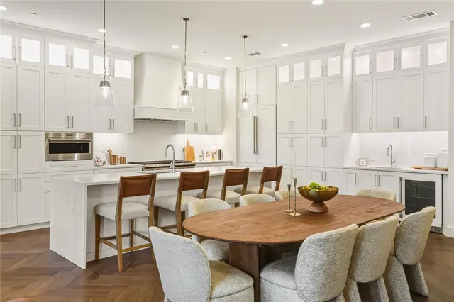 a view of a park with swings and slides