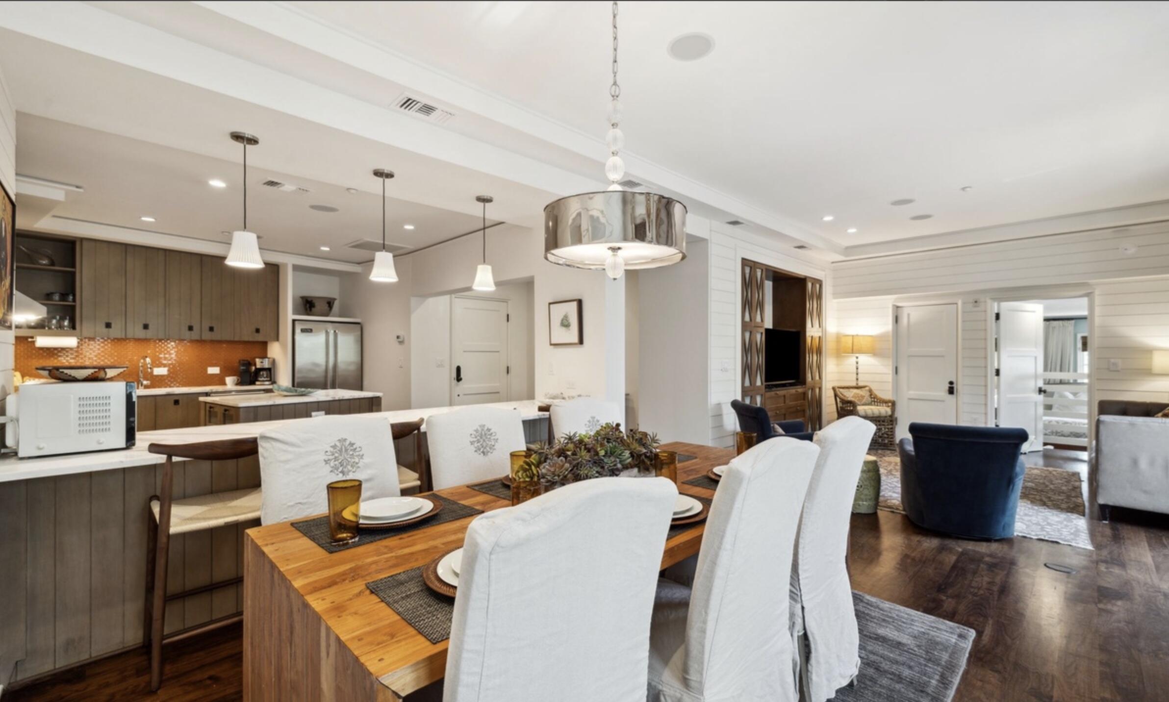 78 North Barrett Square, Unit 4 Inlet Beach, FL 32461 - Photo 3 of 36 DINING KITCHEN LIVING ROOM