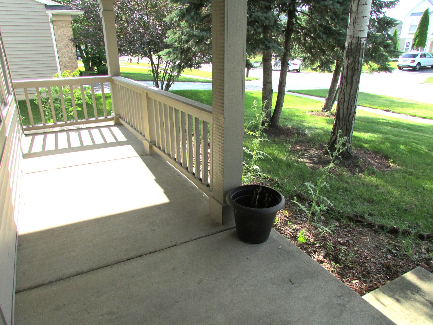10123 Ashley Street Huntley, IL 60142 - Photo 33 of 33 a view of a porch with a big yard potted plants and large tree
