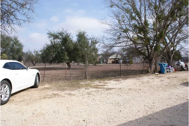 a view of a yard with a tree