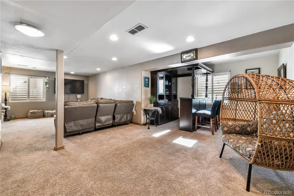 a living room with furniture