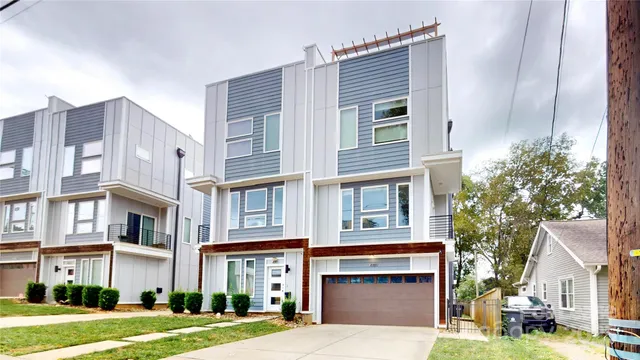 a front view of a multi story building