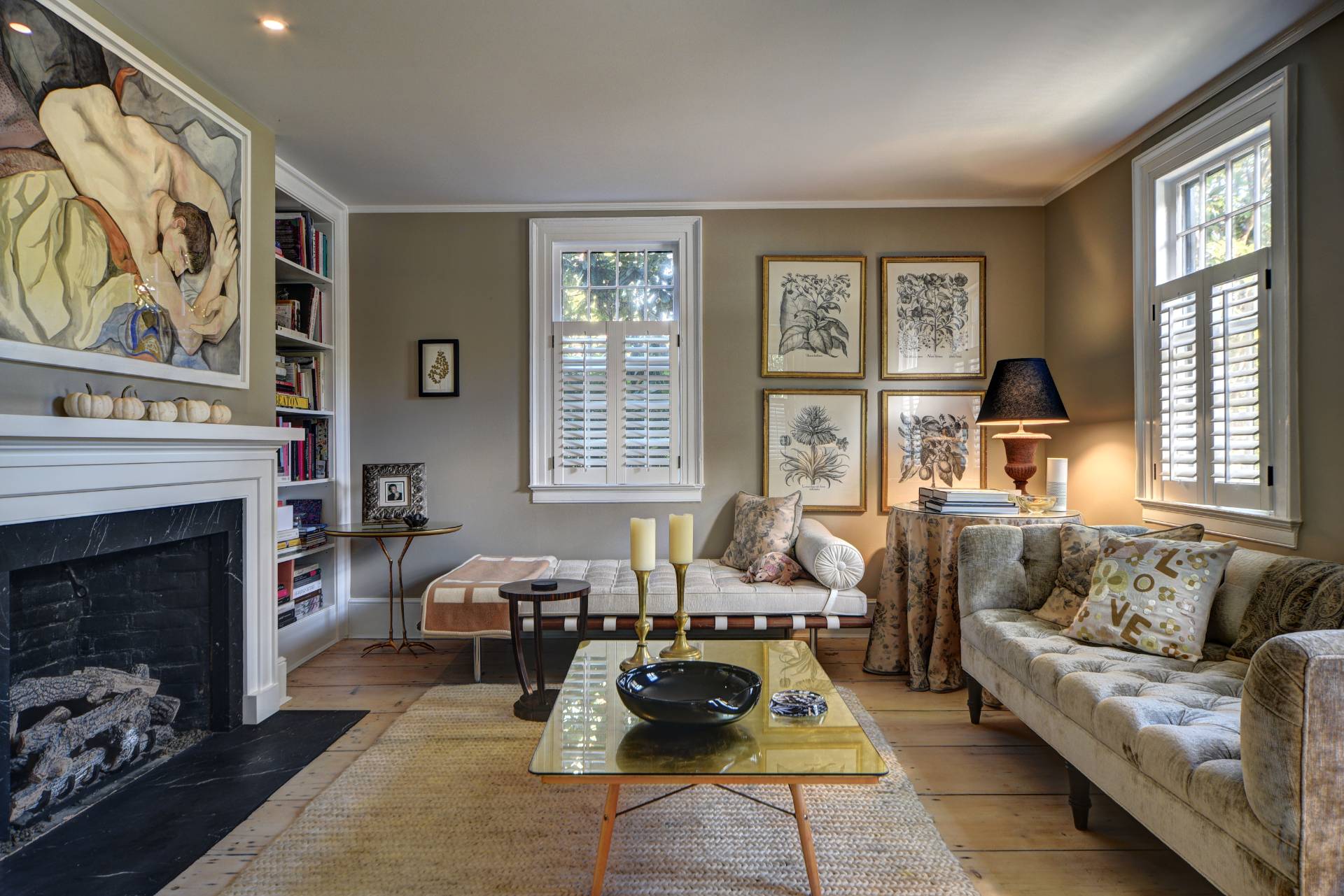 16 Jefferson Street Sag Harbor, NY 11963 - Photo 6 of 22 a living room with furniture large window and fireplace