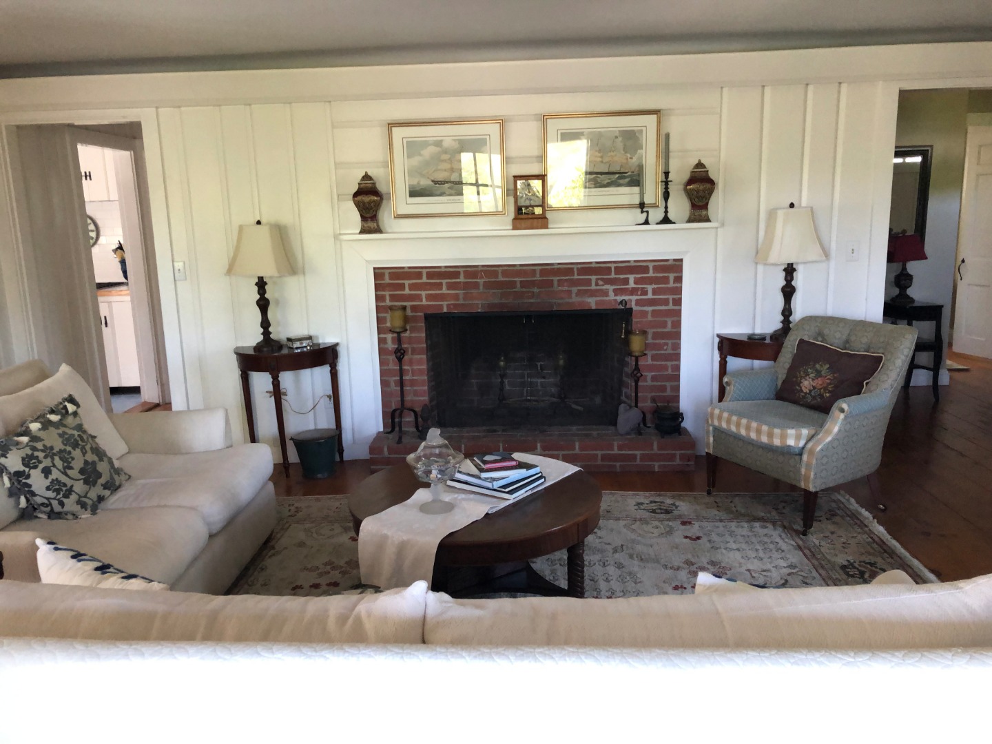 12 Atwood Circle Edgartown, MA 02539 - Photo 4 of 16 a living room with furniture and a fireplace