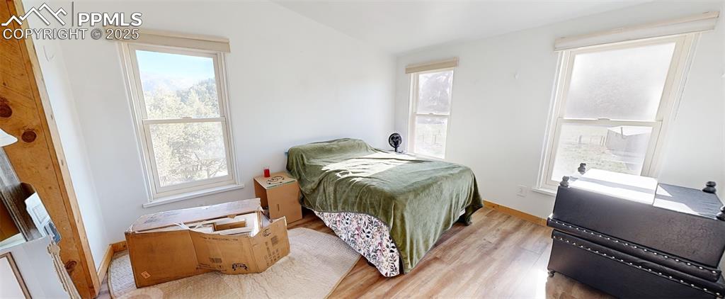 7878 County Road 28 Cotopaxi, CO 81223 - Photo 8 of 23 a bedroom with a bed and wooden floor