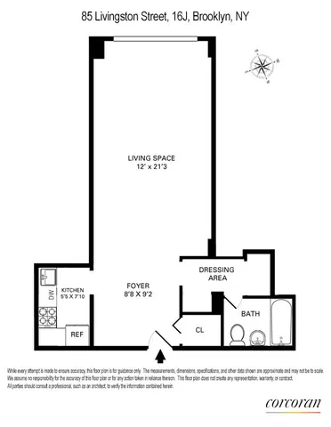 $349,000 | 85 Livingston Street, Unit 16J | Downtown Brooklyn