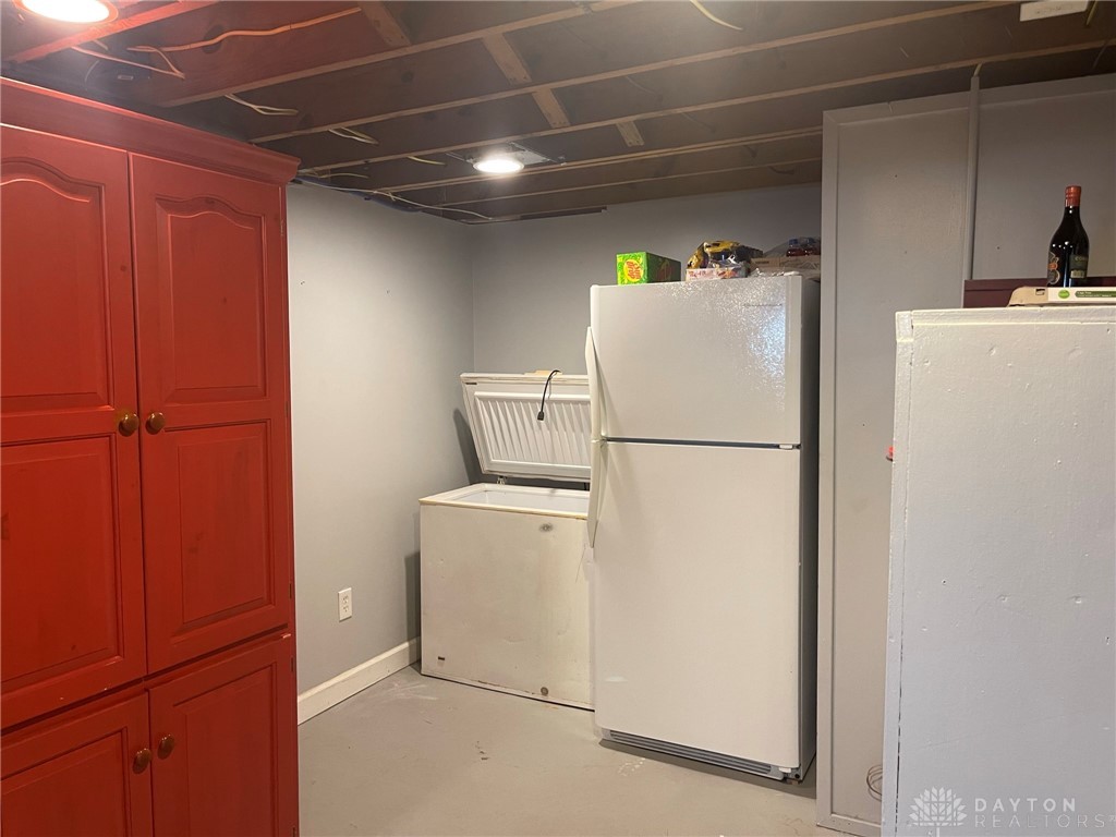 213 Lewiston Road Kettering, OH 45429 - Photo 24 of 29 Freezer, refrigerator, armoire and white shelving unit all convey.