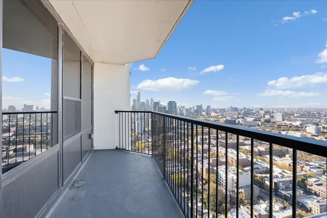 a view of city from balcony