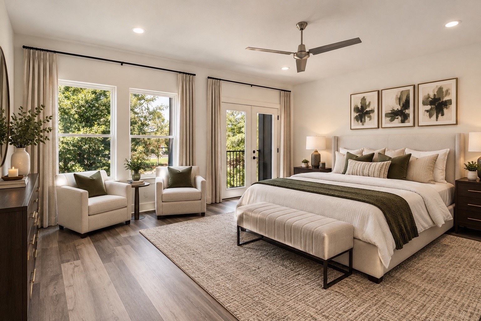 5629 Malmedy Road Houston, TX 77033 - Photo 4 of 24 Spacious and serene bedroom with large windows offering natural light, elegant decor, and a cozy seating area.
*photo is virtually staged*