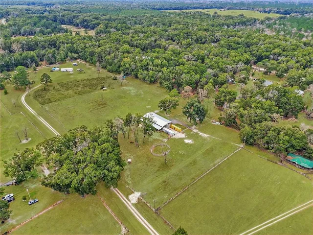 a view of a lake from a yard