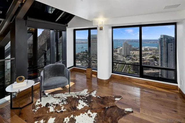 a view of a city with tall buildings