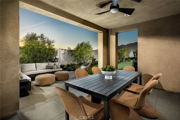 a view of an outdoor space with seating area