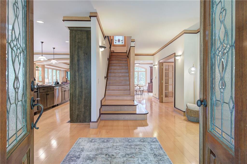 260 Road 2 S Southwest Cartersville, GA 30120 - Photo 4 of 69 a view of a hallway view with wooden floor and staircase