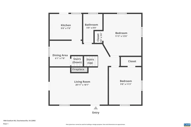 $1,895 | 1904 Stadium Road, Unit A, Charlottesville, VA 22903