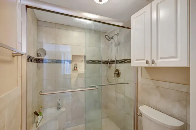 a bathroom with a shower