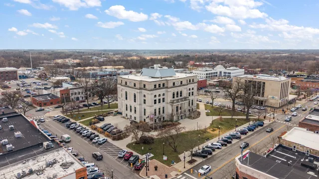 an aerial view of a city