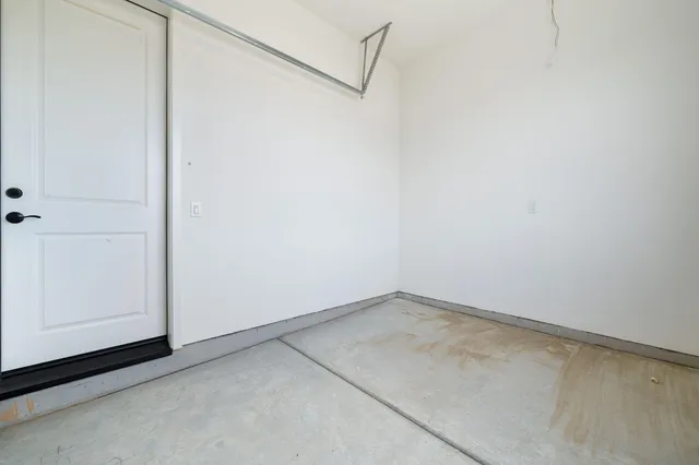 a car parked in a garage