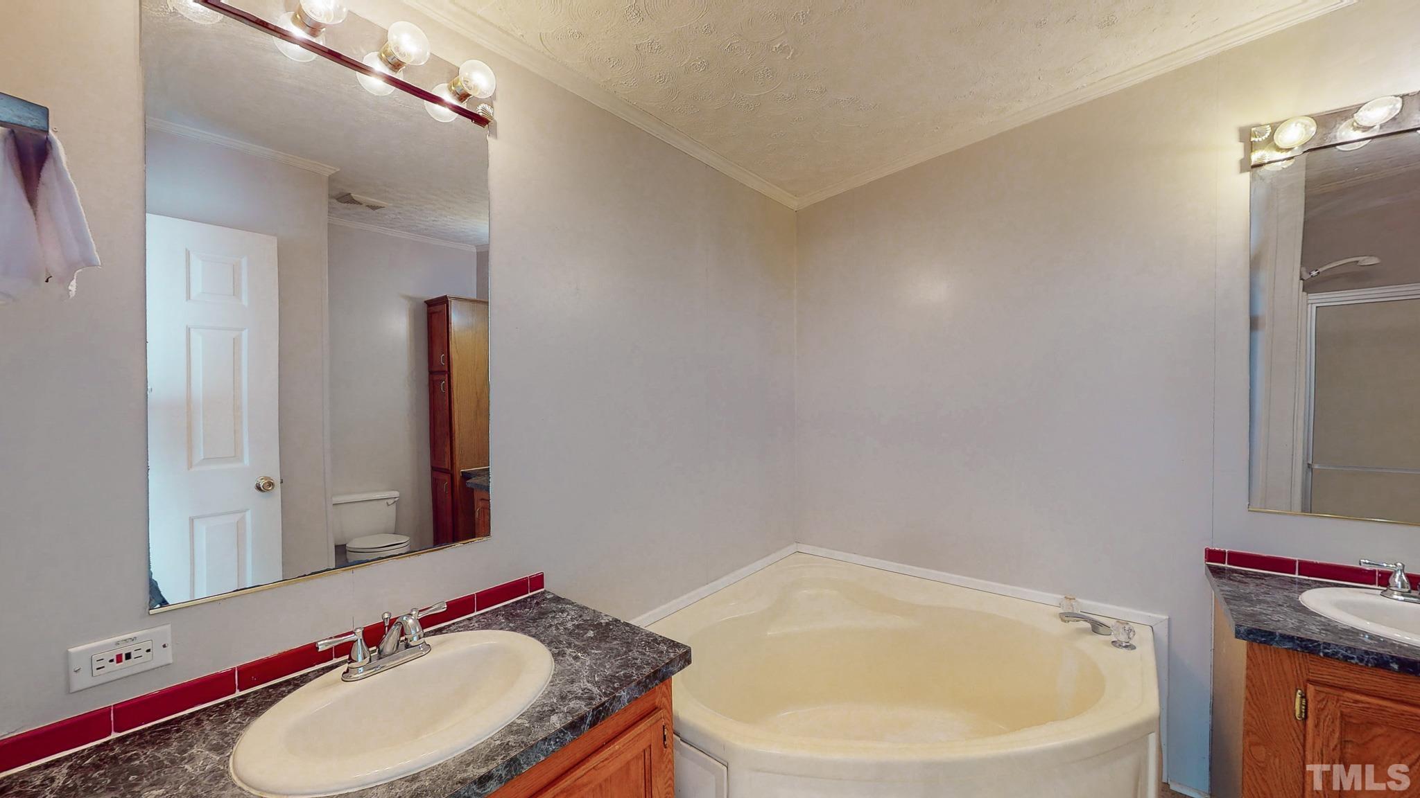 214 Hassel Clayton Road Roxboro, NC 27574 - Photo 16 of 38 a bathroom with a sink and a mirror