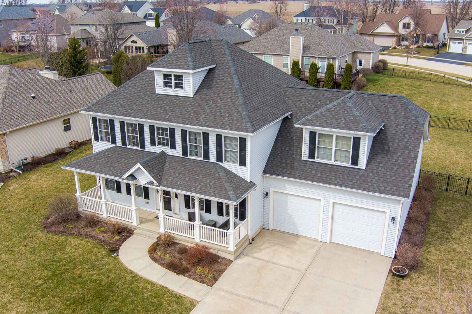 461 White Street Sycamore, IL 60178 - Photo 2 of 49 an aerial view of a house with swimming pool