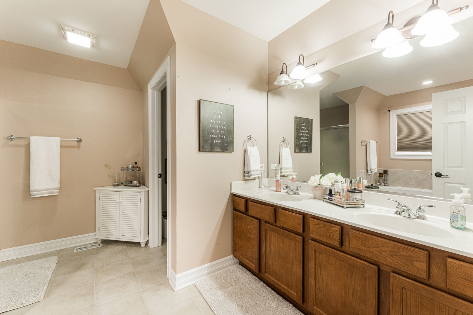 461 White Street Sycamore, IL 60178 - Photo 27 of 49 a bathroom with a double vanity sink and a mirror