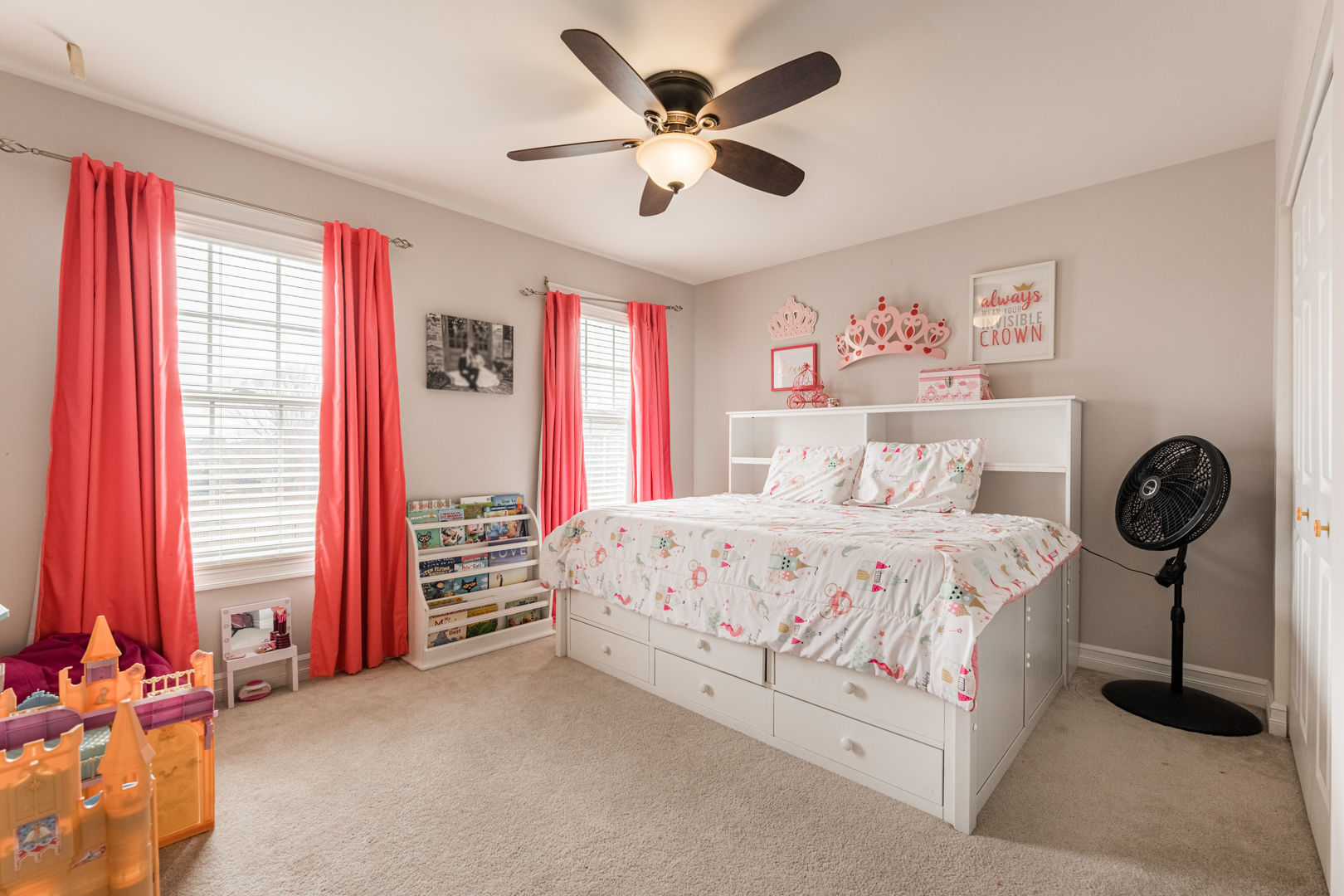 461 White Street Sycamore, IL 60178 - Photo 29 of 49 a bedroom with a bed and a chandelier