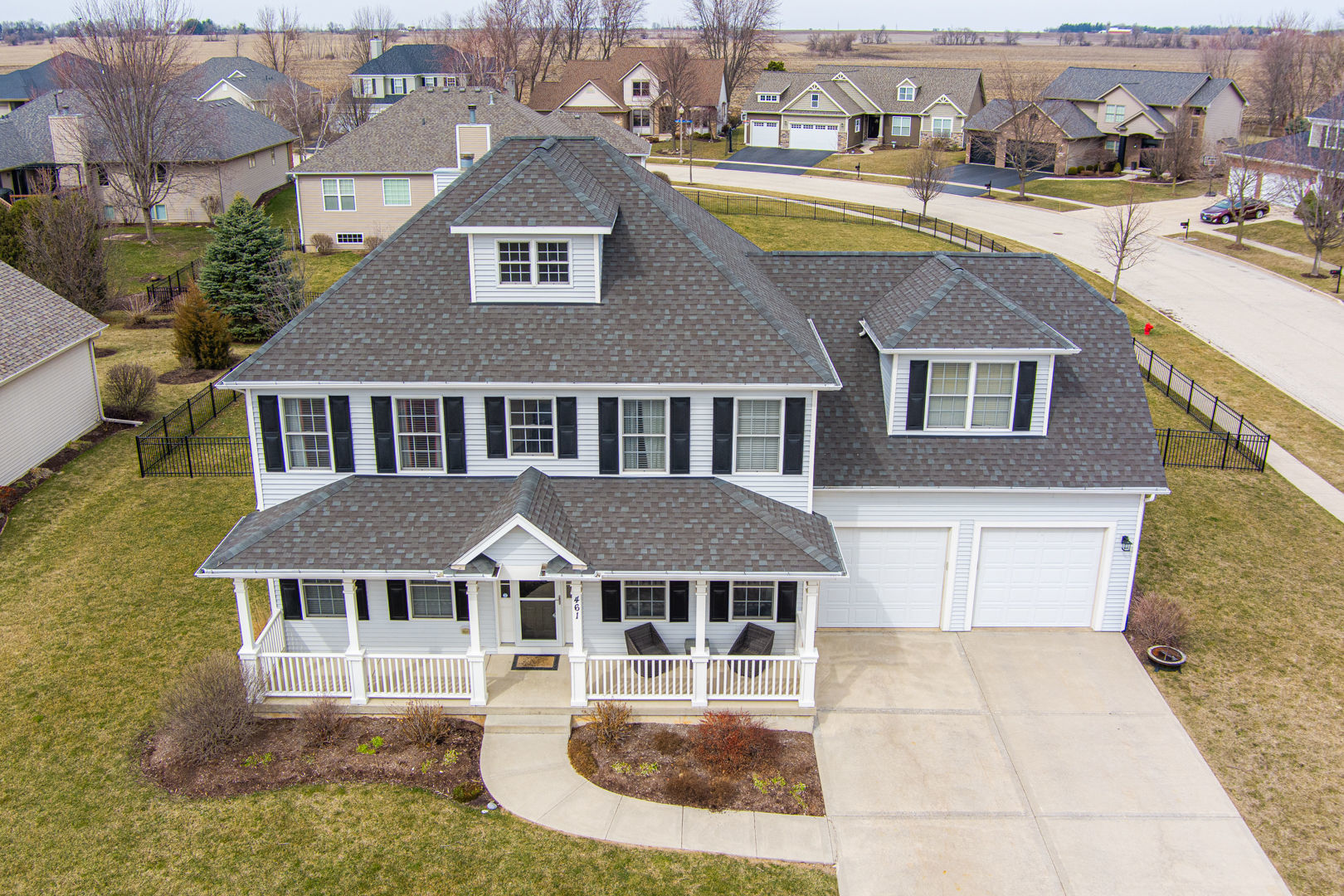 461 White Street Sycamore, IL 60178 - Photo 3 of 49 a aerial view of a house with swimming pool and a yard