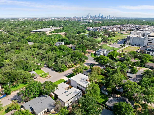 an aerial view of multiple house