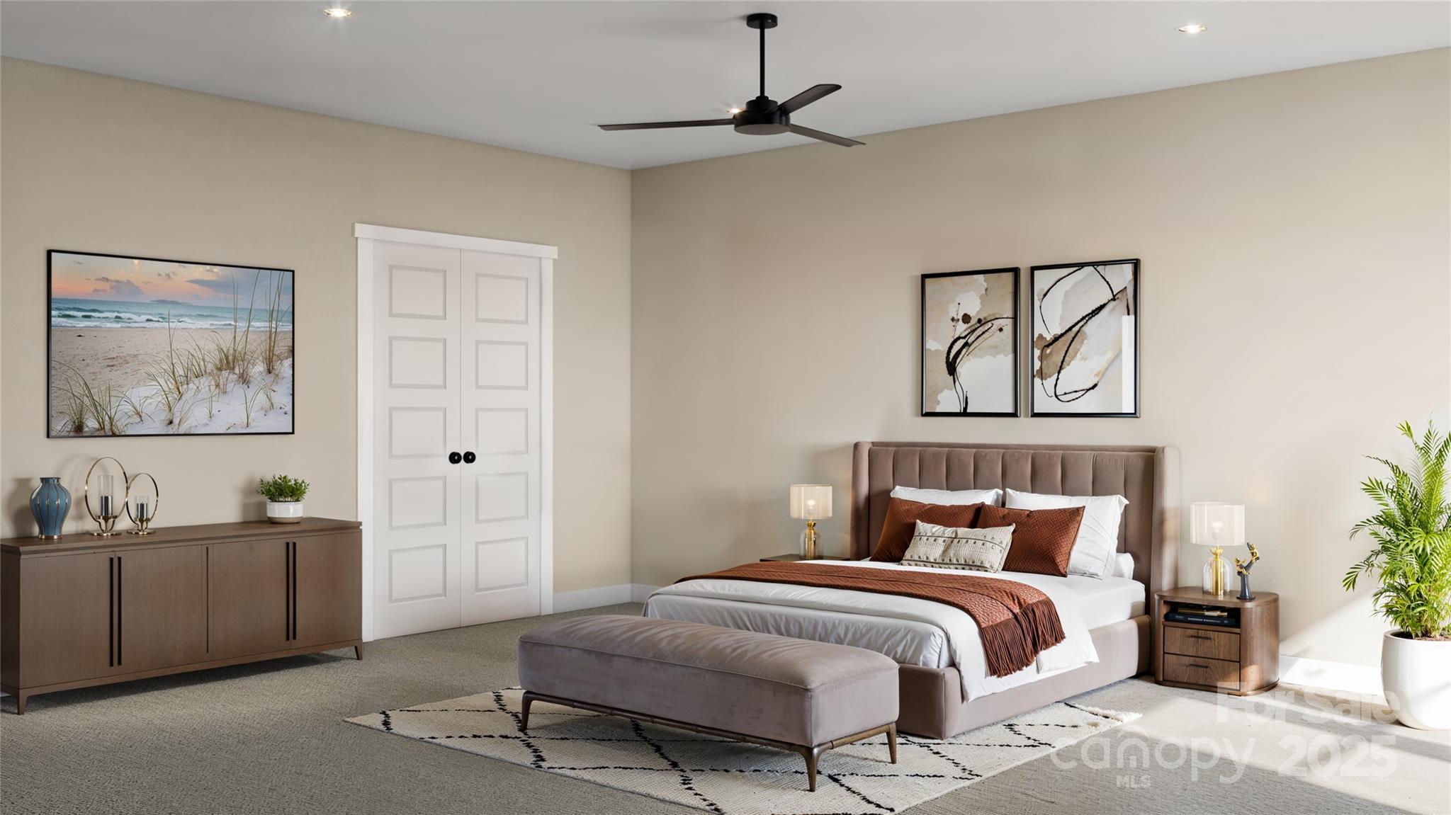 817 Garringer Place Charlotte, NC 28208 - Photo 29 of 33 a bedroom with a bed and a chandelier