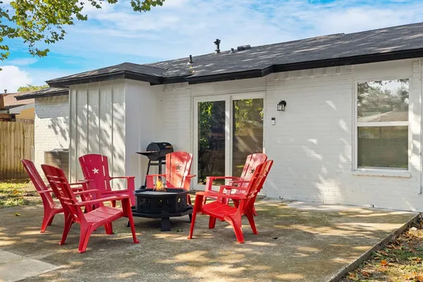 a view of a house with a patio