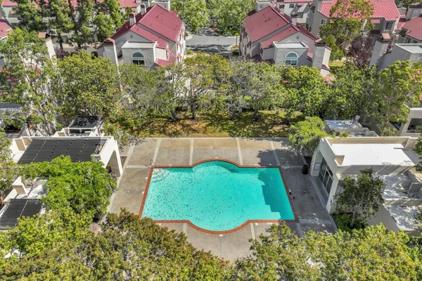 an aerial view of a house