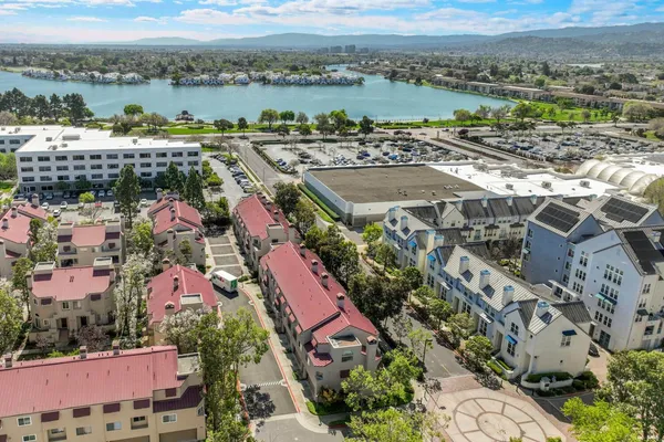a view of a city with lake