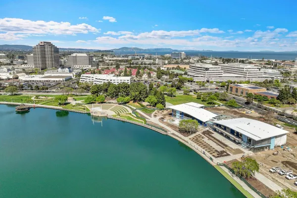 a view of a city with tall buildings