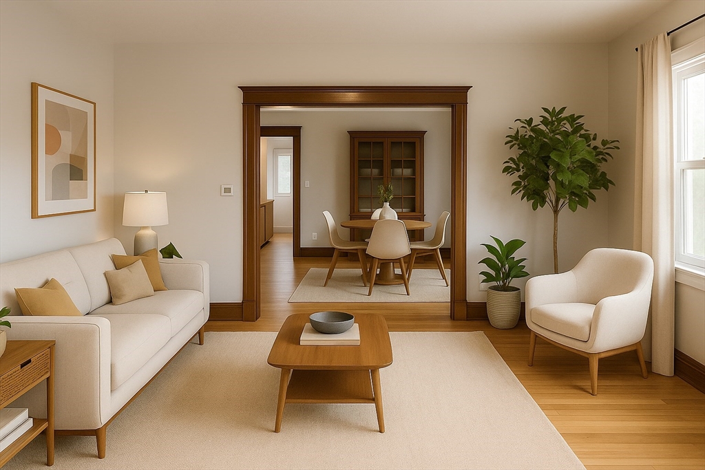 90 Boylston Street, Unit 1 Watertown, MA 02472 - Photo 12 of 16 a living room with furniture and a potted plant