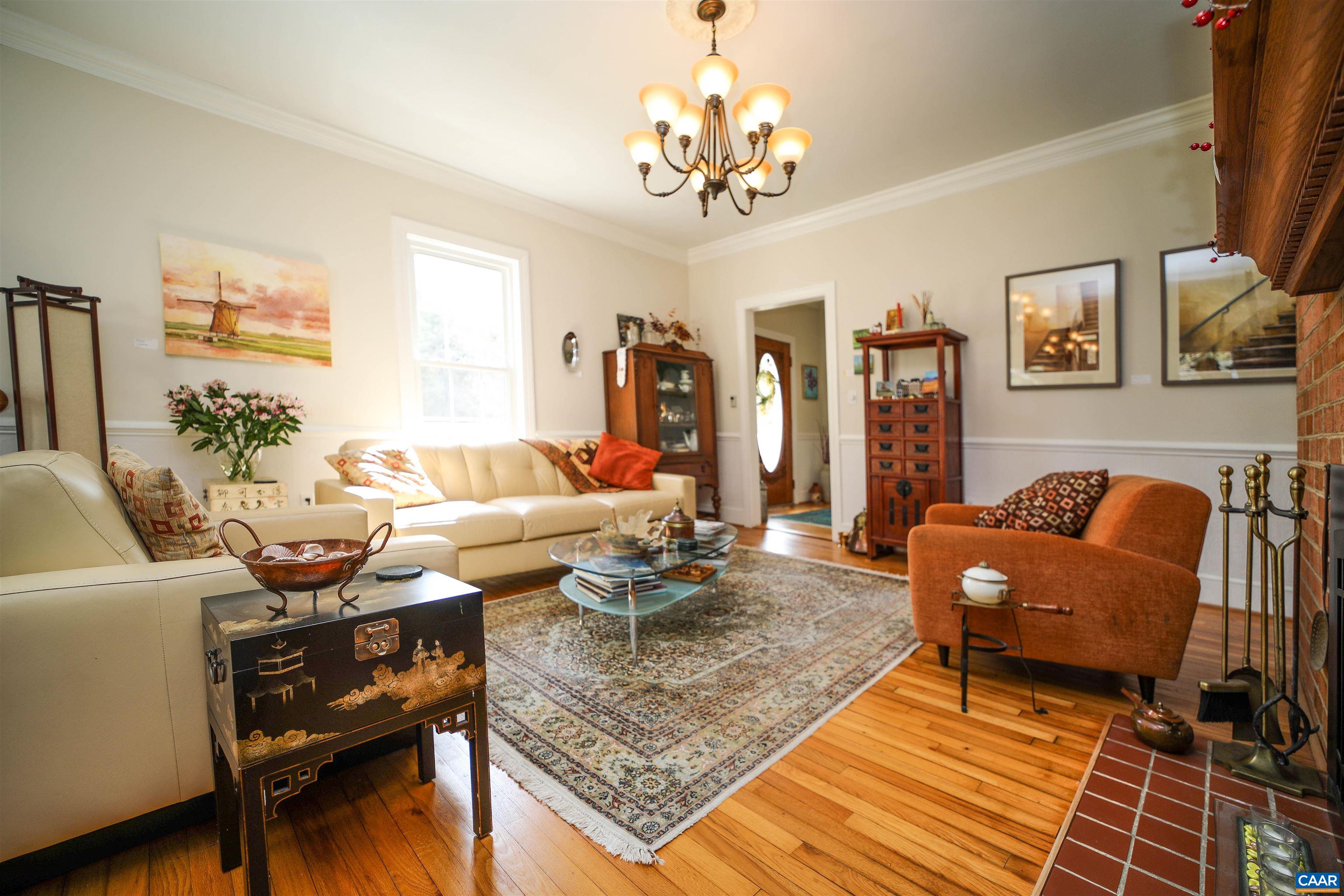 325 Union Run Lexington, VA 24450 - Photo 14 of 56 a living room with furniture and a chandelier