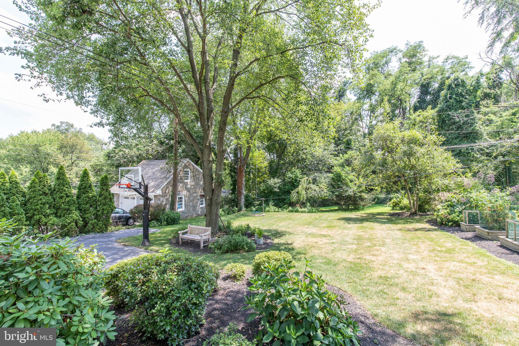 232 Summit Road Springfield, PA 19064 - Photo 34 of 37 Level Backyard with Shade and Gardens.